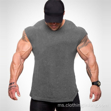 Workout Muscle Slim cotton T-shirt Fit untuk Lelaki